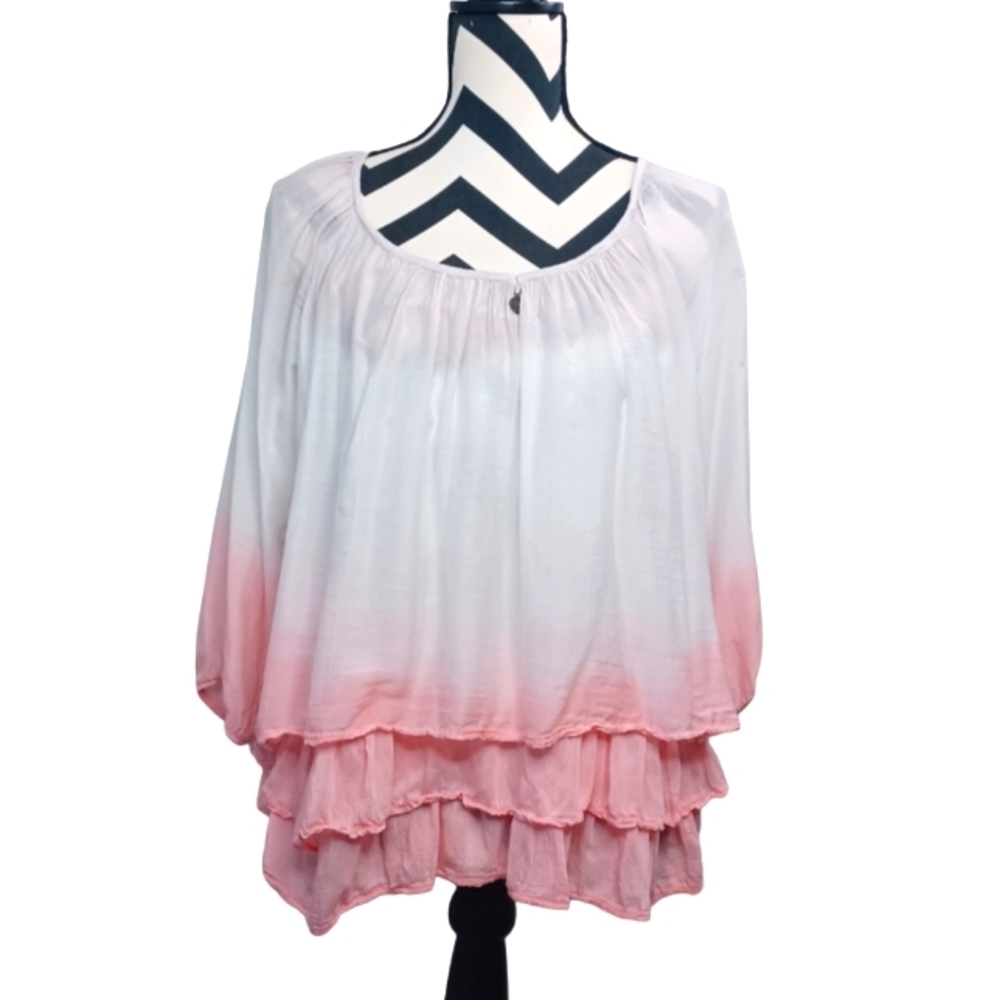 Tempo Paris Sz S Silk Blend Artsy Ombre Tunic Top